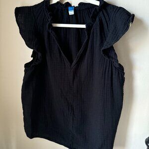 Old Navy Crinkle Gauze Sleeveless Top in Black